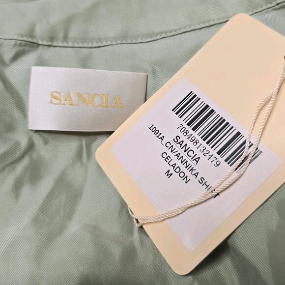 Sancia Australia Annika Blouse Button Accent Green New Size Medium - Picture 6 of 11